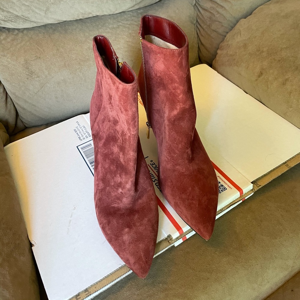 Burgundy Micheal Kor Booties with 3 inch heel